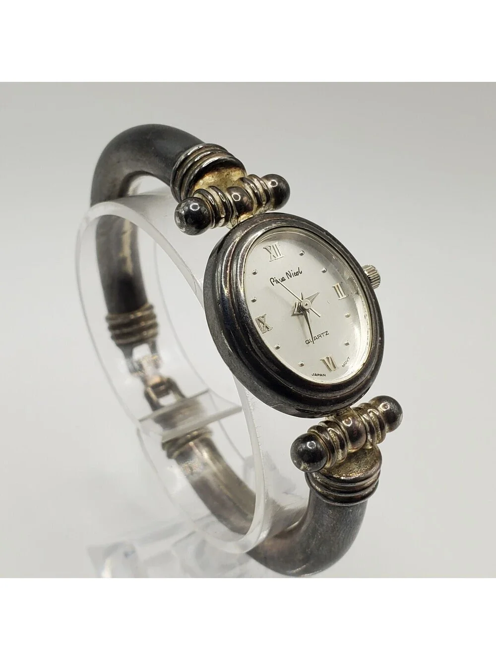 Piere Nicol Womens Watch  23mm  New Battery Silver Tone Oval